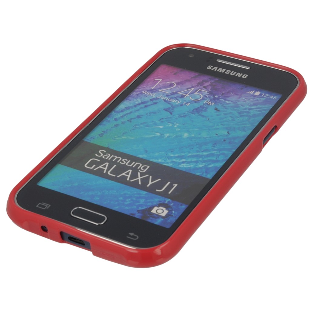 Pokrowiec silikonowe etui BACK CASE czerwone SAMSUNG Galaxy J1 / 3