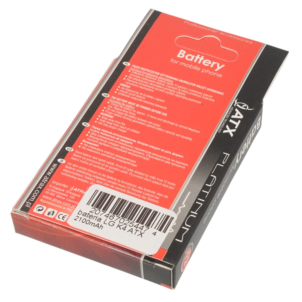 Bateria ATX PLATINUM 2100mAh li-ion LG K3 LTE Dual SIM / 9