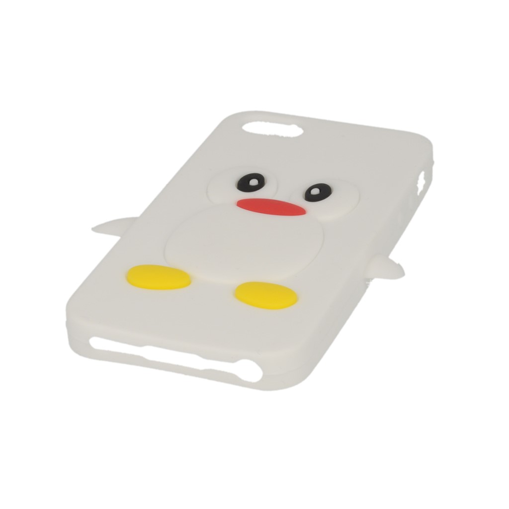 Pokrowiec etui silikonowe 3D Pingwin biae APPLE iPhone 5s