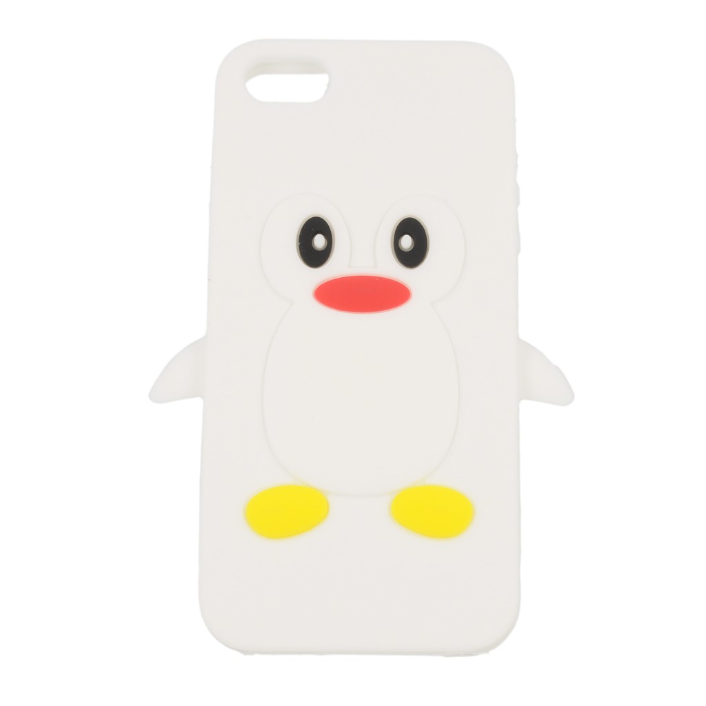Pokrowiec etui silikonowe 3D Pingwin biae APPLE iPhone SE / 3