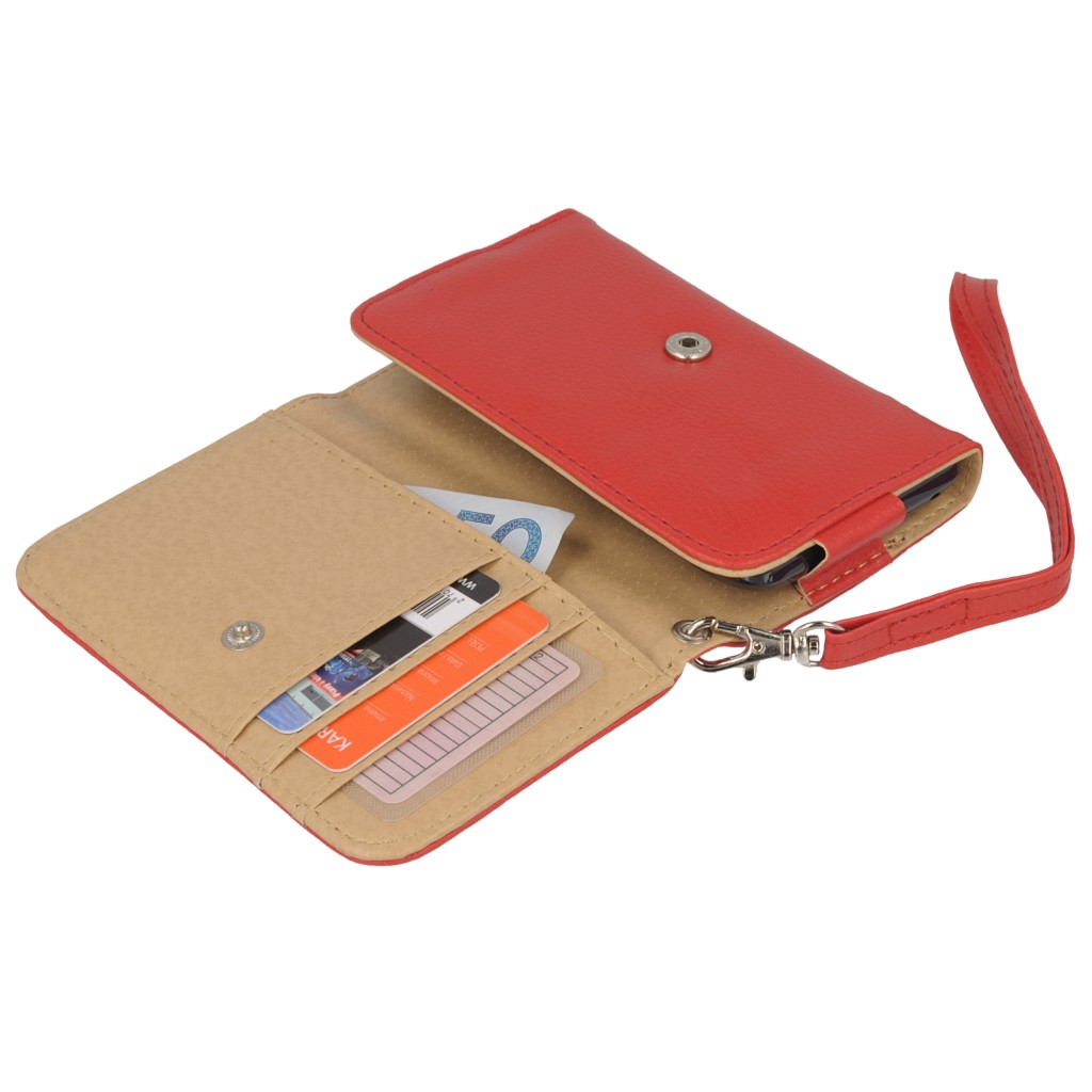 Pokrowiec etui portfel czerwone myPhone C-Smart IIIS / 8