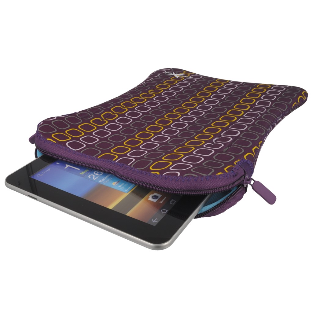 Pokrowiec etui na zamek Extreme kwadraty fioletowe SAMSUNG Galaxy Tab 4 Pro 10.1 / 4