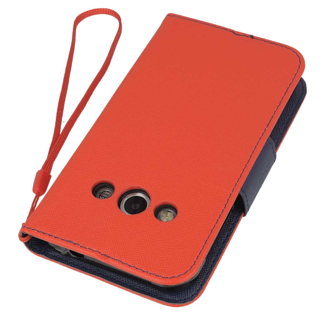 Pokrowiec etui z klapk na magnes Fancy Case czerwono-granatowe SAMSUNG Galaxy Xcover 3 / 5