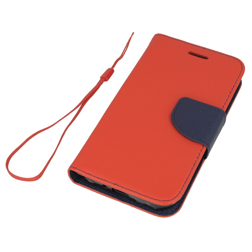 Pokrowiec etui z klapk na magnes Fancy Case czerwono-granatowe SAMSUNG Galaxy Xcover 3 / 3