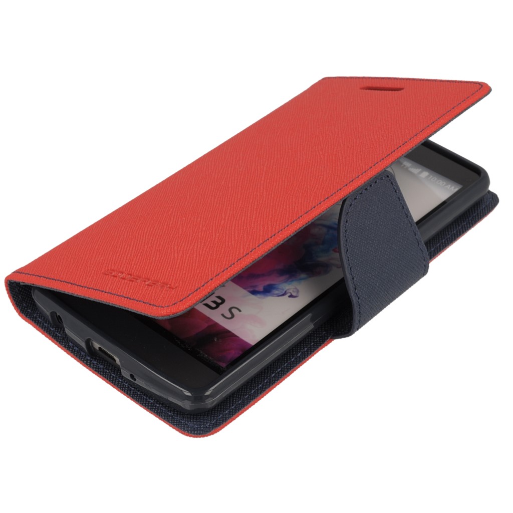 Pokrowiec etui Fancy Diary Mercury czerwono-granatowe LG G3 mini