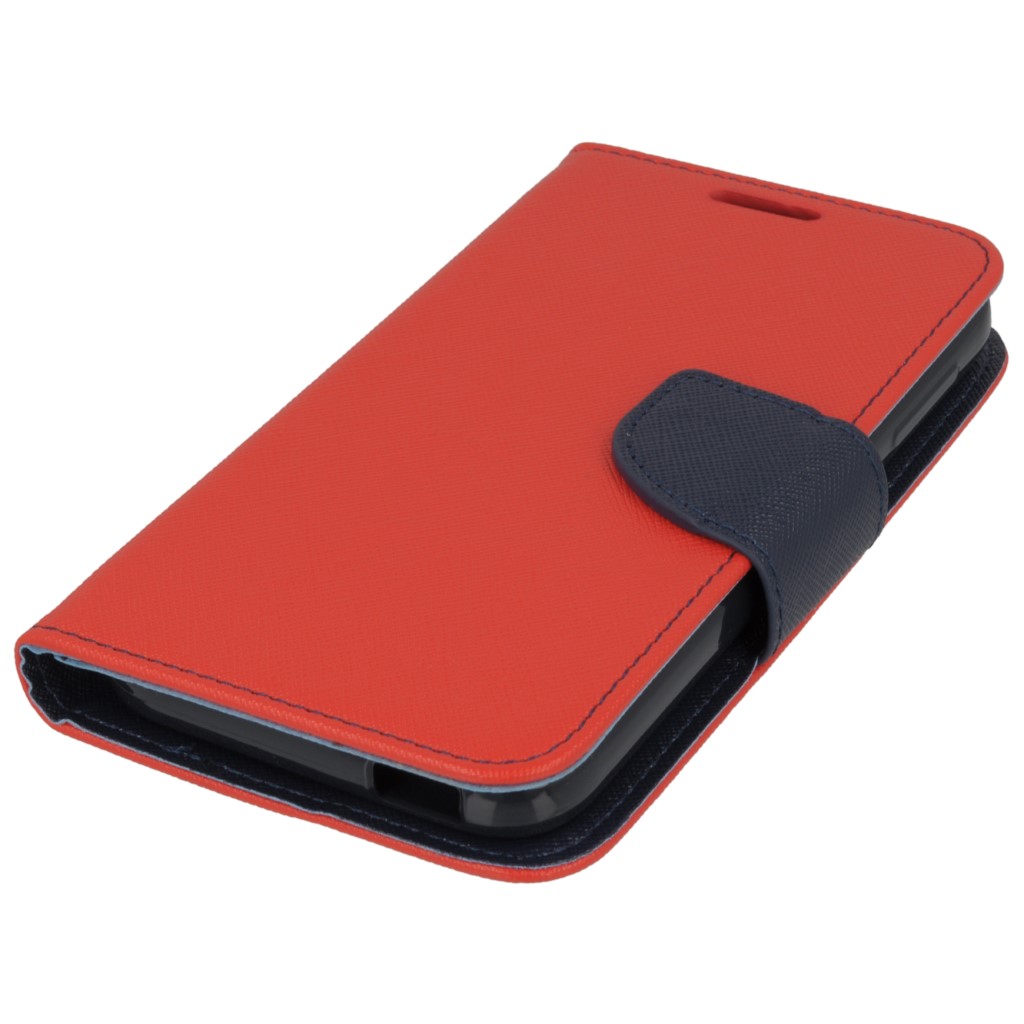Pokrowiec etui Fancy Diary Mercury czerwono-granatowe HTC One M8