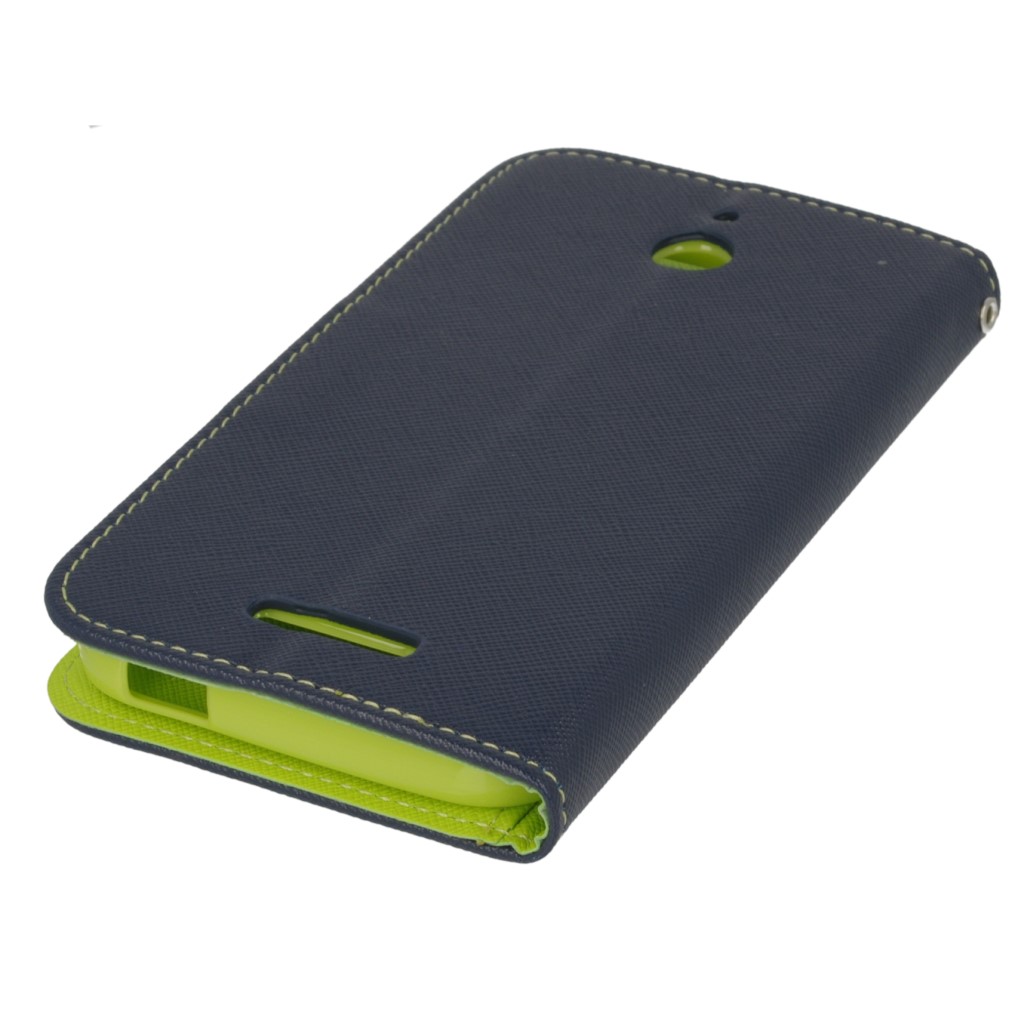 Pokrowiec etui Fancy Diary Mercury granatowo-limonkowe HTC One M8 / 3