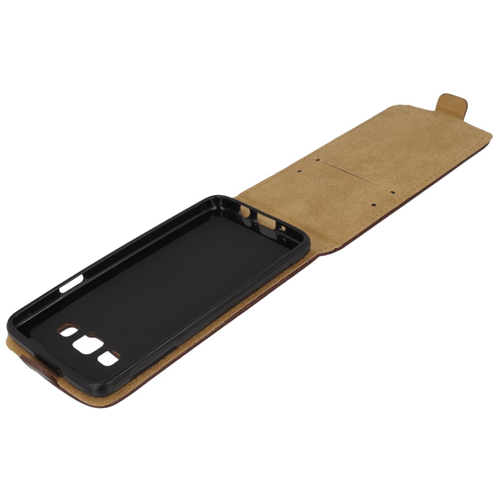 Pokrowiec z klapk na magnes Prestige Slim Flexi brzowy NOKIA Lumia 630 / 5