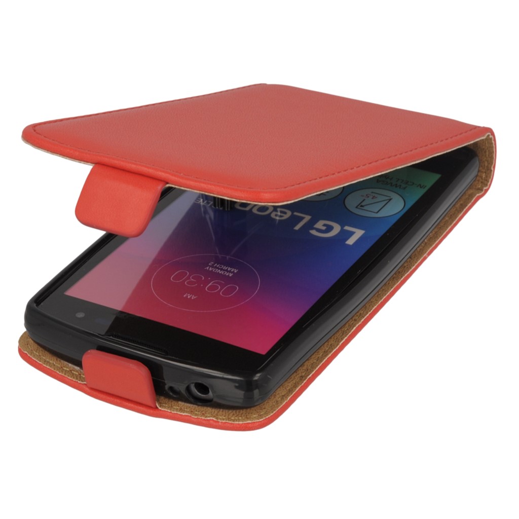 Pokrowiec z klapk na magnes Prestige Slim Flexi czerwony LG H340N Leon 4G LTE / 2
