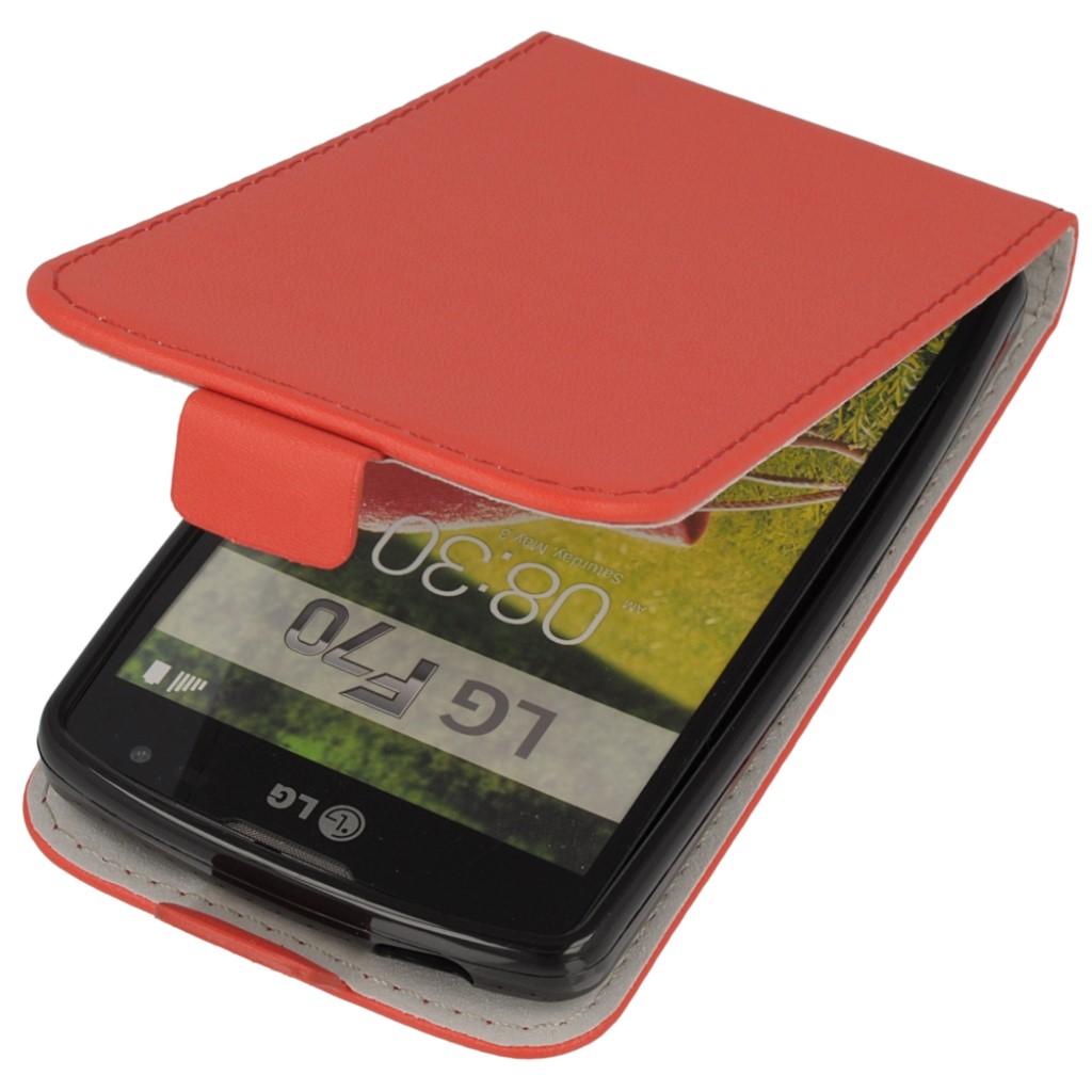 Pokrowiec z klapk na magnes Prestige Slim Flexi czerwony LG L65
