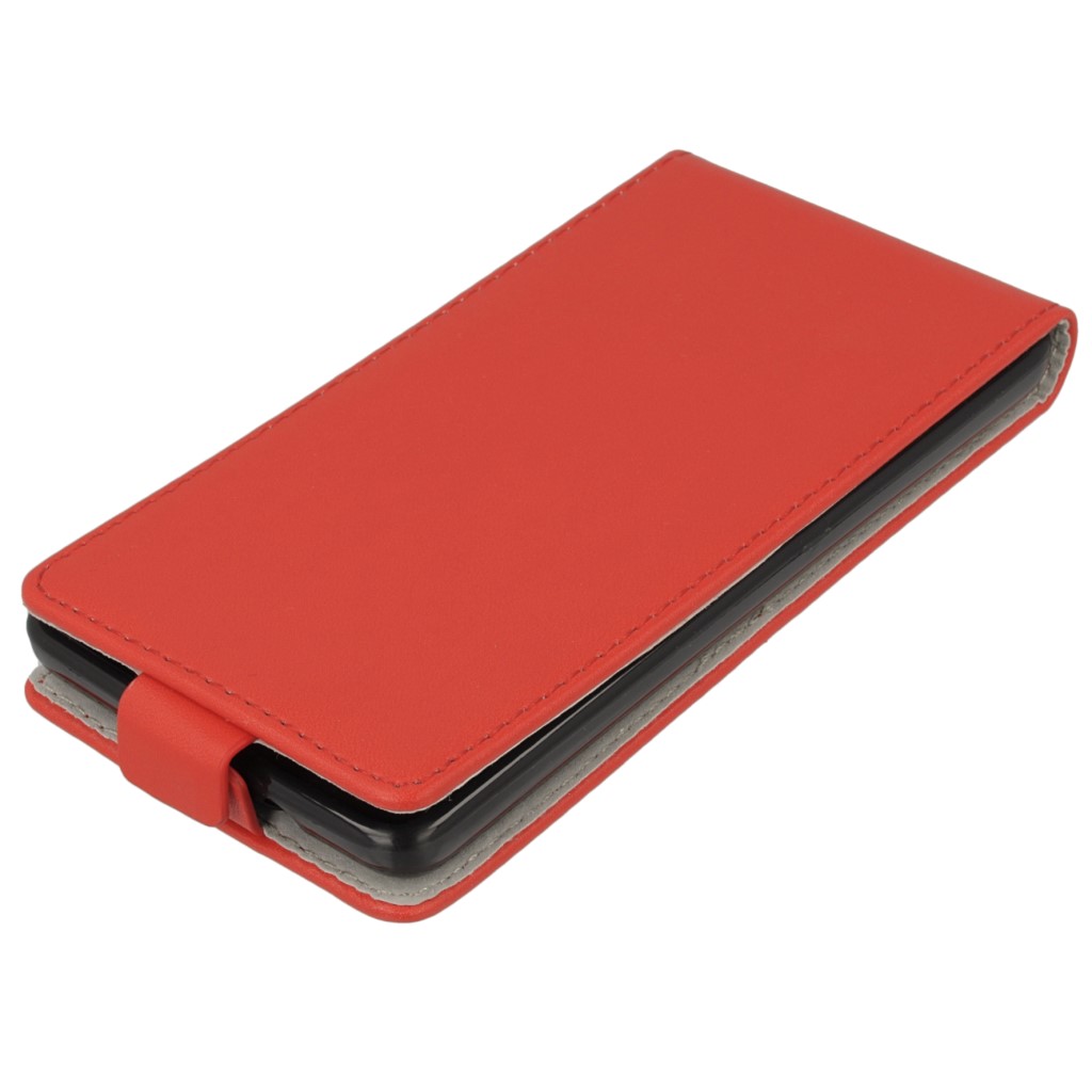 Pokrowiec z klapk na magnes Prestige Slim Flexi czerwony Microsoft Lumia 640 XL Dual SIM