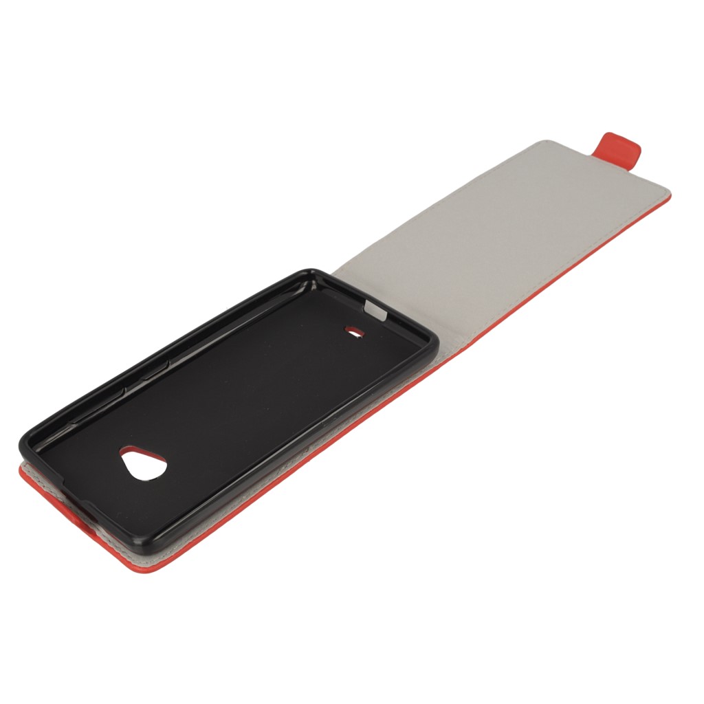 Pokrowiec z klapk na magnes Prestige Slim Flexi czerwony Microsoft Lumia 640 XL Dual SIM / 3