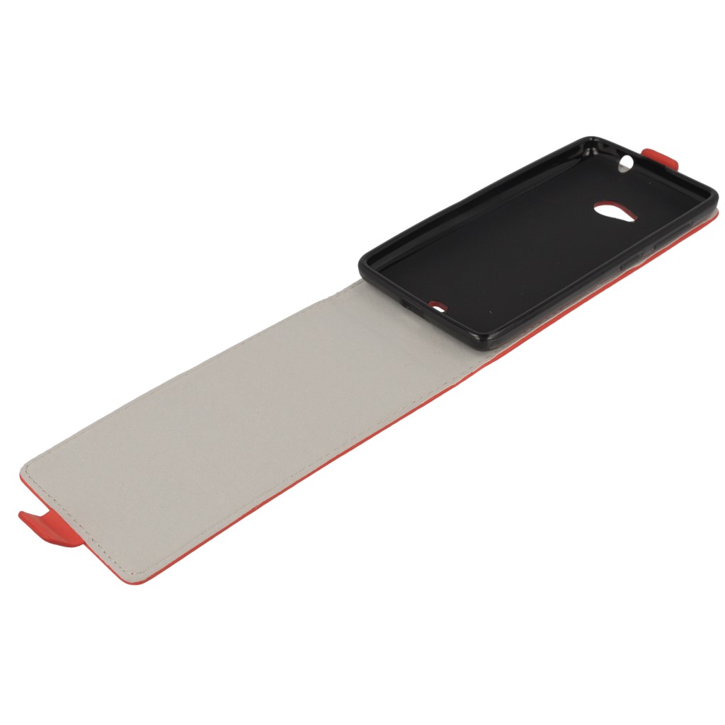 Pokrowiec z klapk na magnes Prestige Slim Flexi czerwony Microsoft Lumia 640 XL Dual SIM / 7