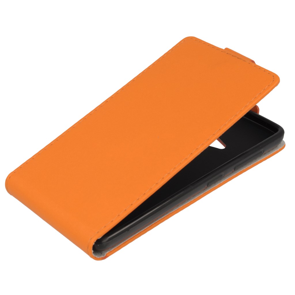 Pokrowiec z klapk na magnes Prestige Slim Flexi pomaraczowy Microsoft Lumia 640 Dual SIM / 2