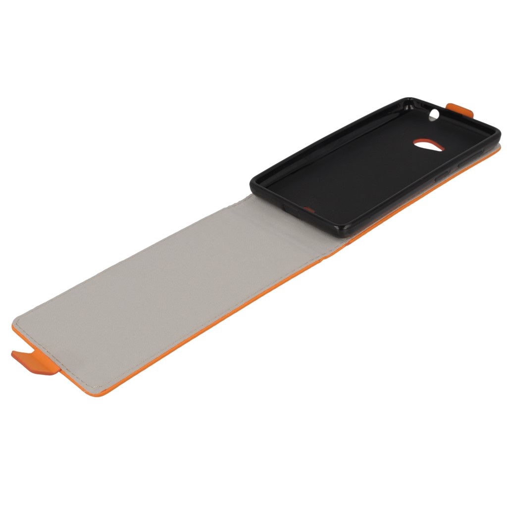 Pokrowiec z klapk na magnes Prestige Slim Flexi pomaraczowy Microsoft Lumia 640 Dual SIM / 8