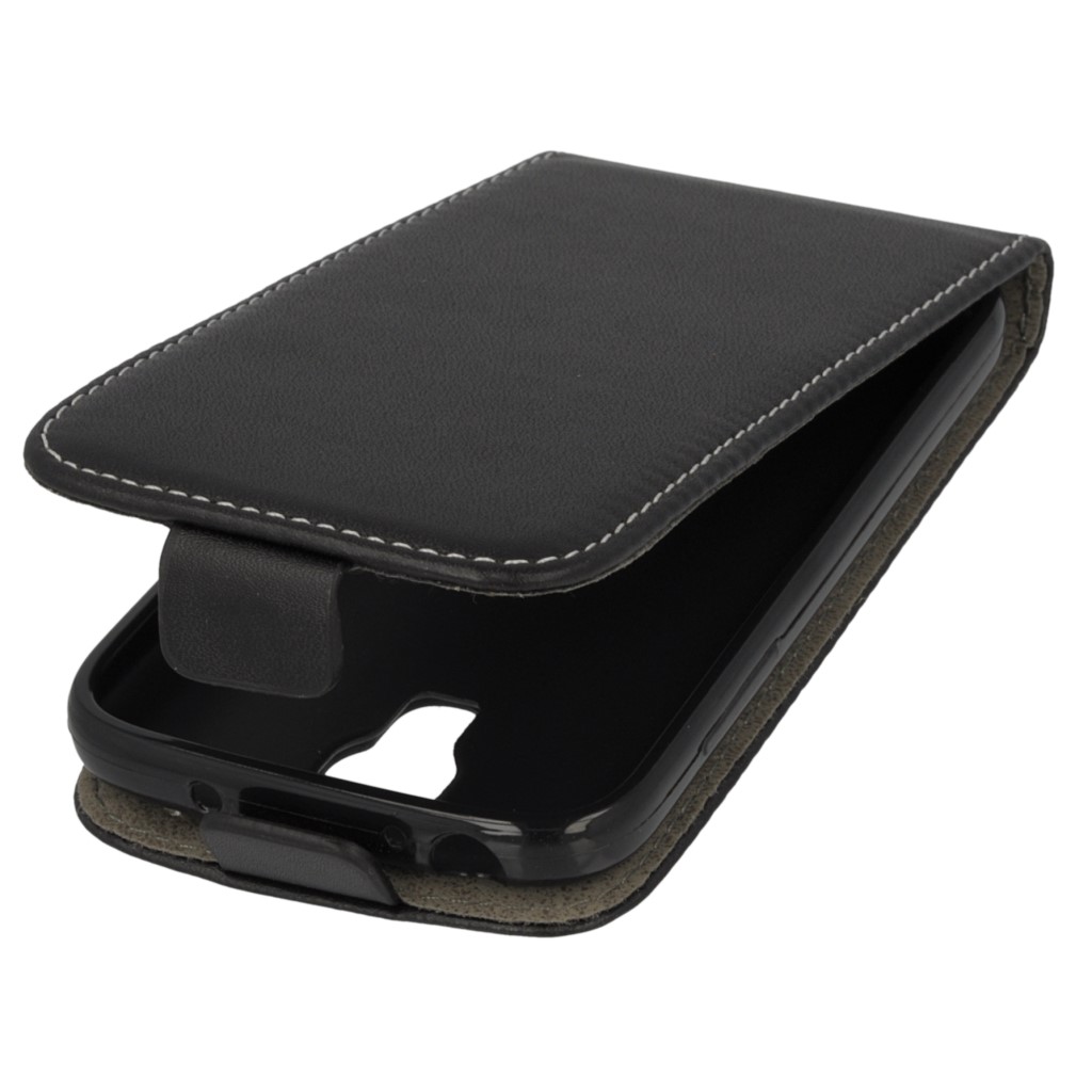 Pokrowiec z klapk na magnes Prestige Slim Flexi czarny SAMSUNG Galaxy S4 mini plus