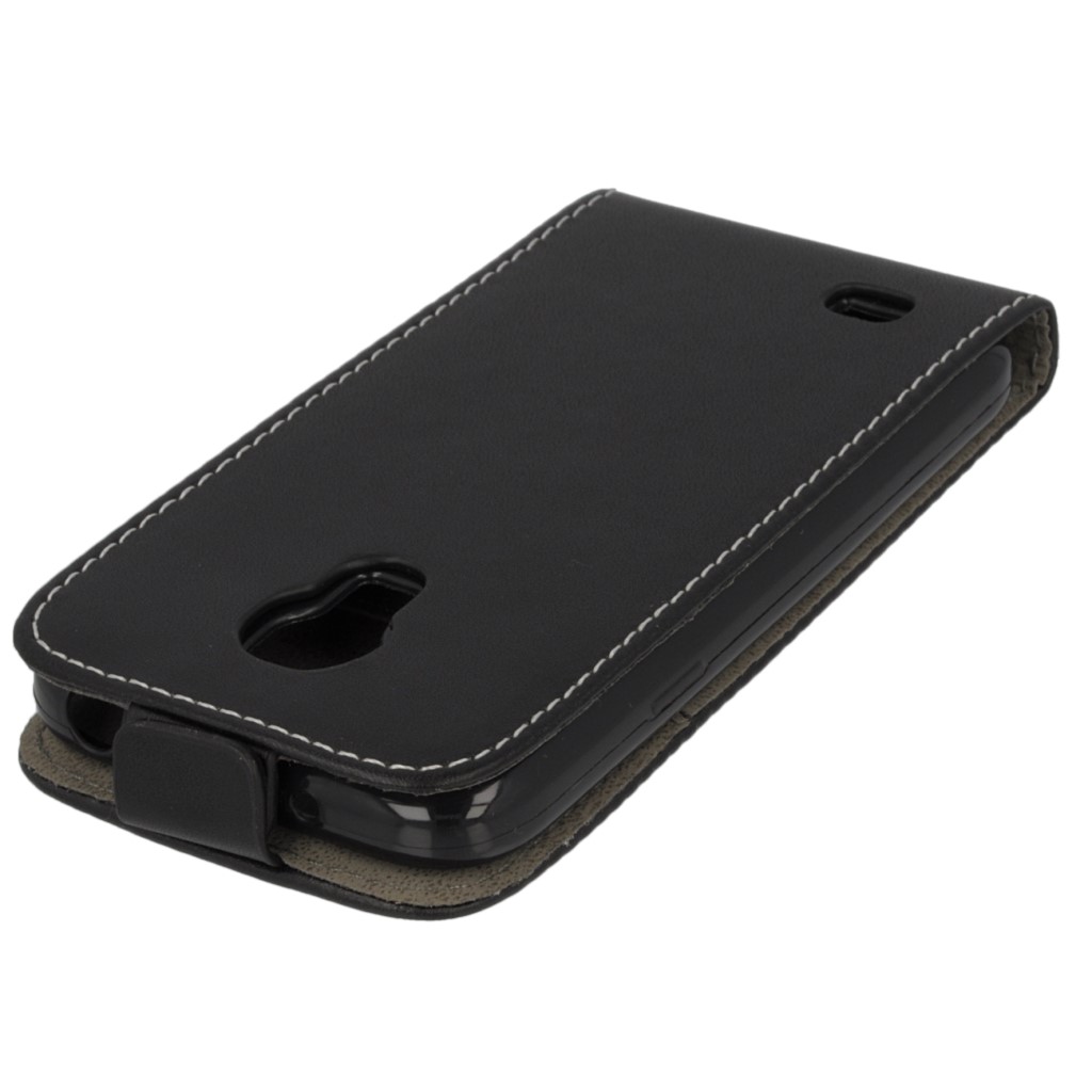Pokrowiec z klapk na magnes Prestige Slim Flexi czarny SAMSUNG Galaxy S4 mini plus / 4