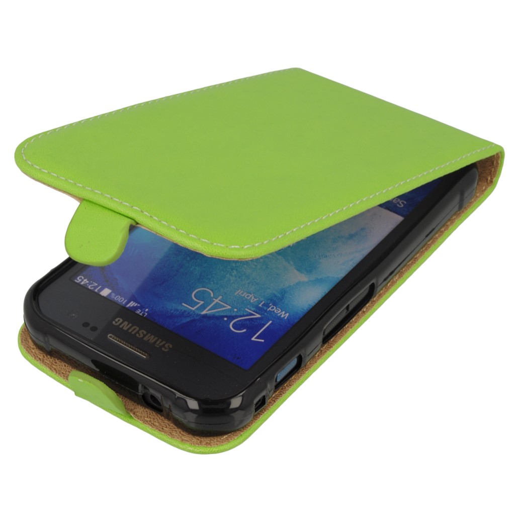 Pokrowiec z klapk na magnes Prestige Slim Flexi zielony SAMSUNG Galaxy Xcover 3
