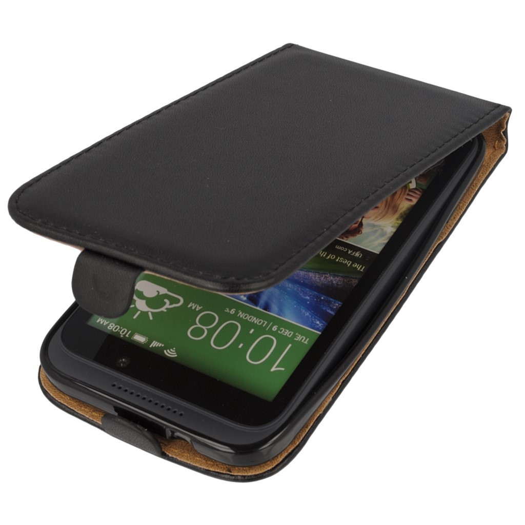 Pokrowiec z klapk na magnes Prestige Slim Flexi czarny HTC Desire 320