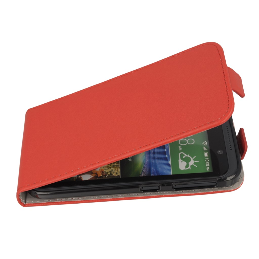 Pokrowiec z klapk na magnes Prestige Slim Flexi czerwony HTC Desire 320 / 2