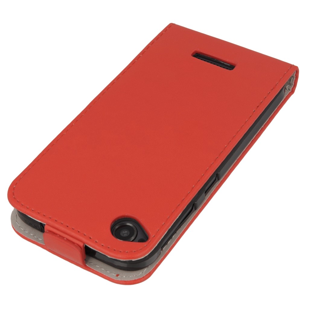 Pokrowiec z klapk na magnes Prestige Slim Flexi czerwony HTC Desire 320 / 4