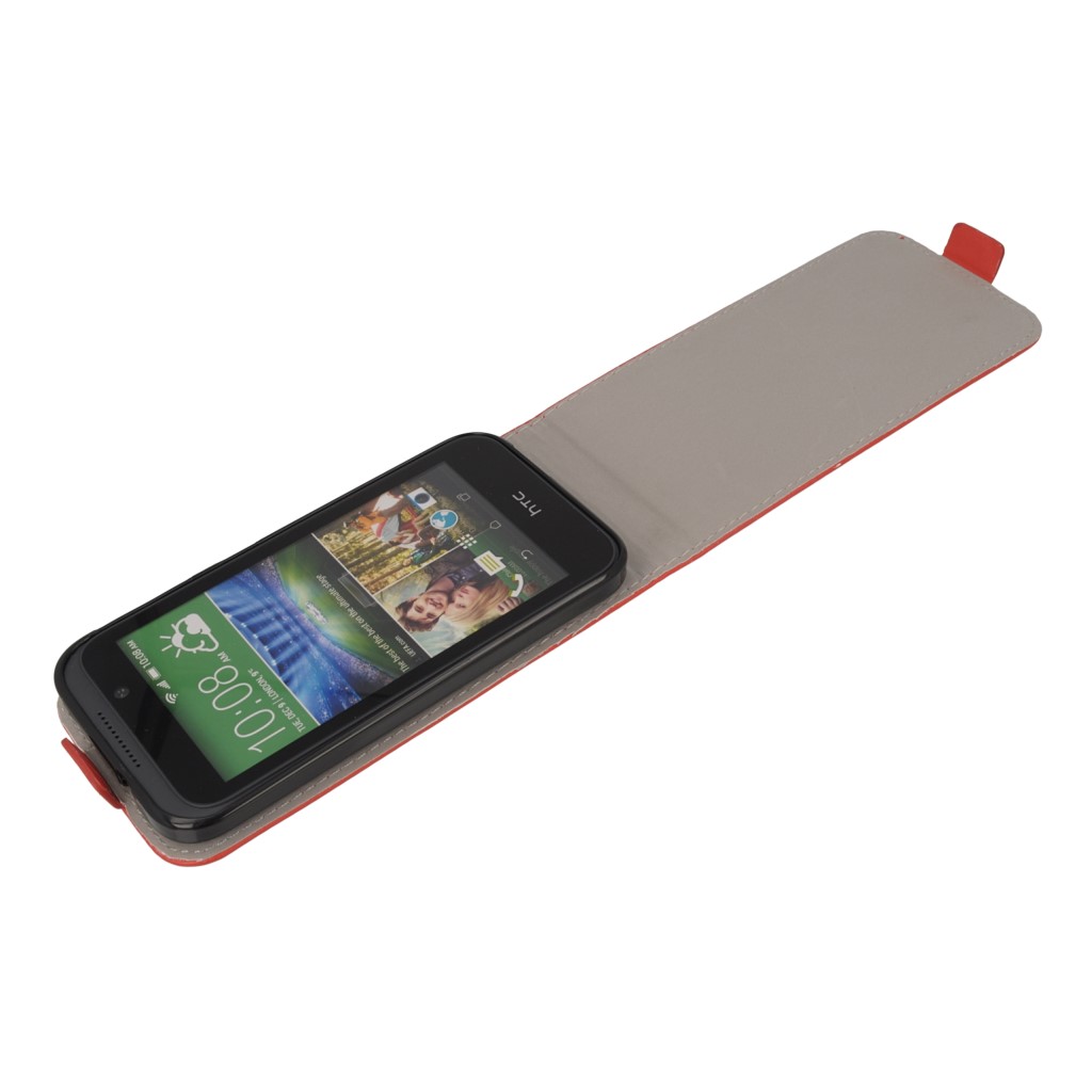 Pokrowiec z klapk na magnes Prestige Slim Flexi czerwony HTC Desire 320 / 6