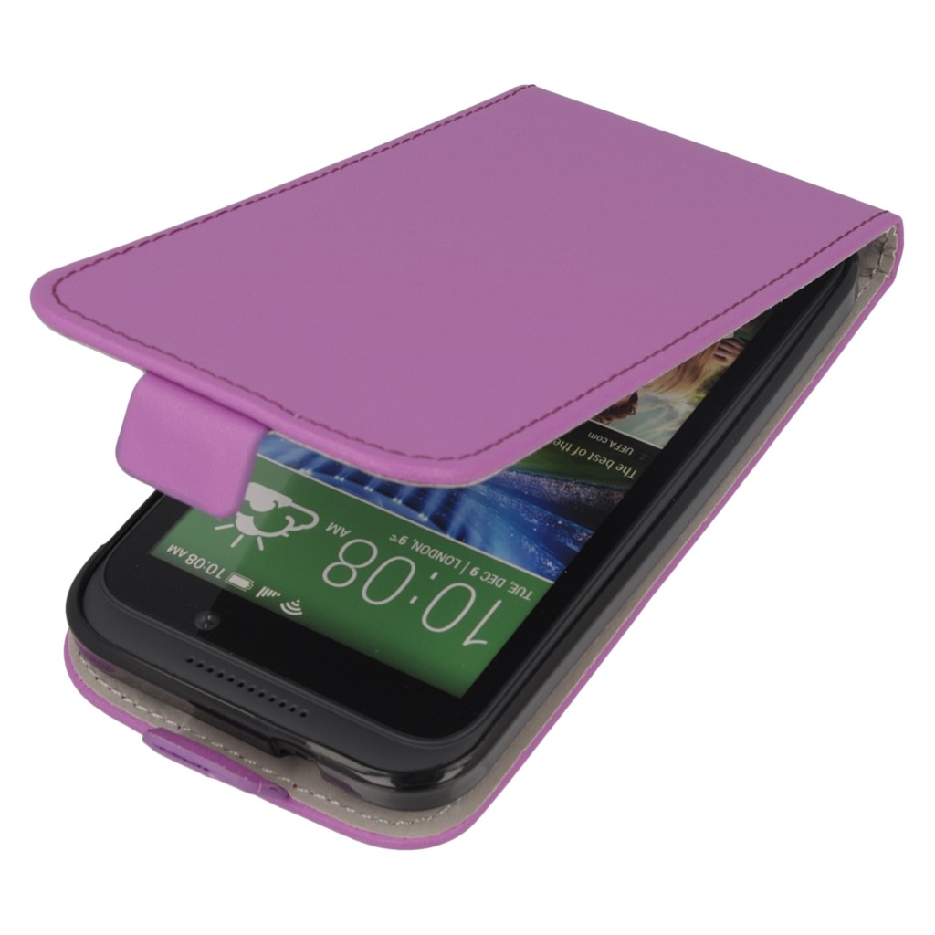 Pokrowiec z klapk na magnes Prestige Slim Flexi fioletowy HTC Desire 320
