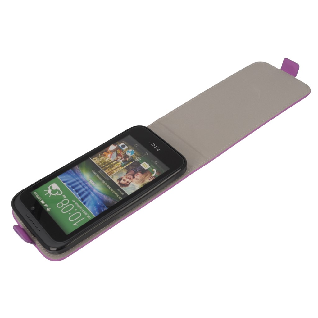 Pokrowiec z klapk na magnes Prestige Slim Flexi fioletowy HTC Desire 320 / 6