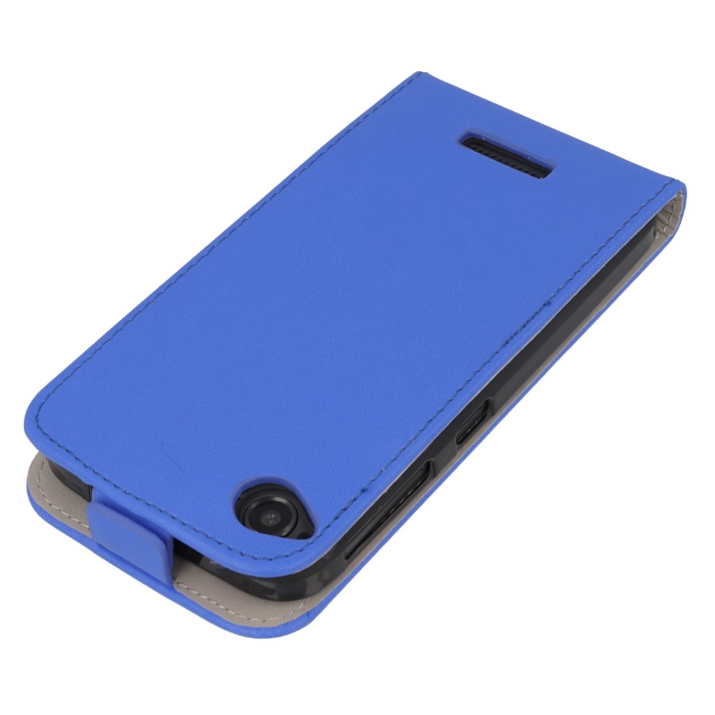 Pokrowiec z klapk na magnes Prestige Slim Flexi  niebieski HTC Desire 320 / 3