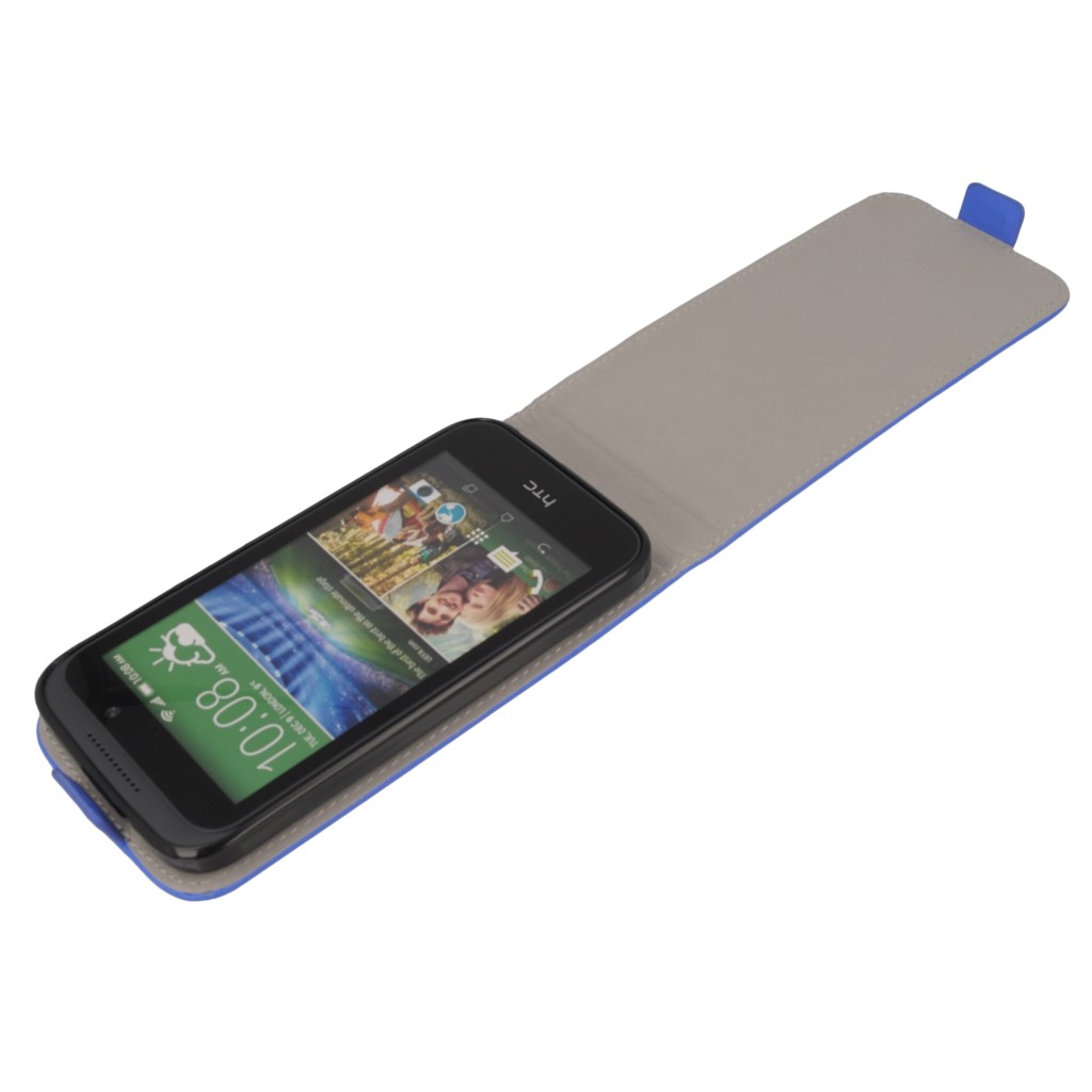 Pokrowiec z klapk na magnes Prestige Slim Flexi  niebieski HTC Desire 320 / 6