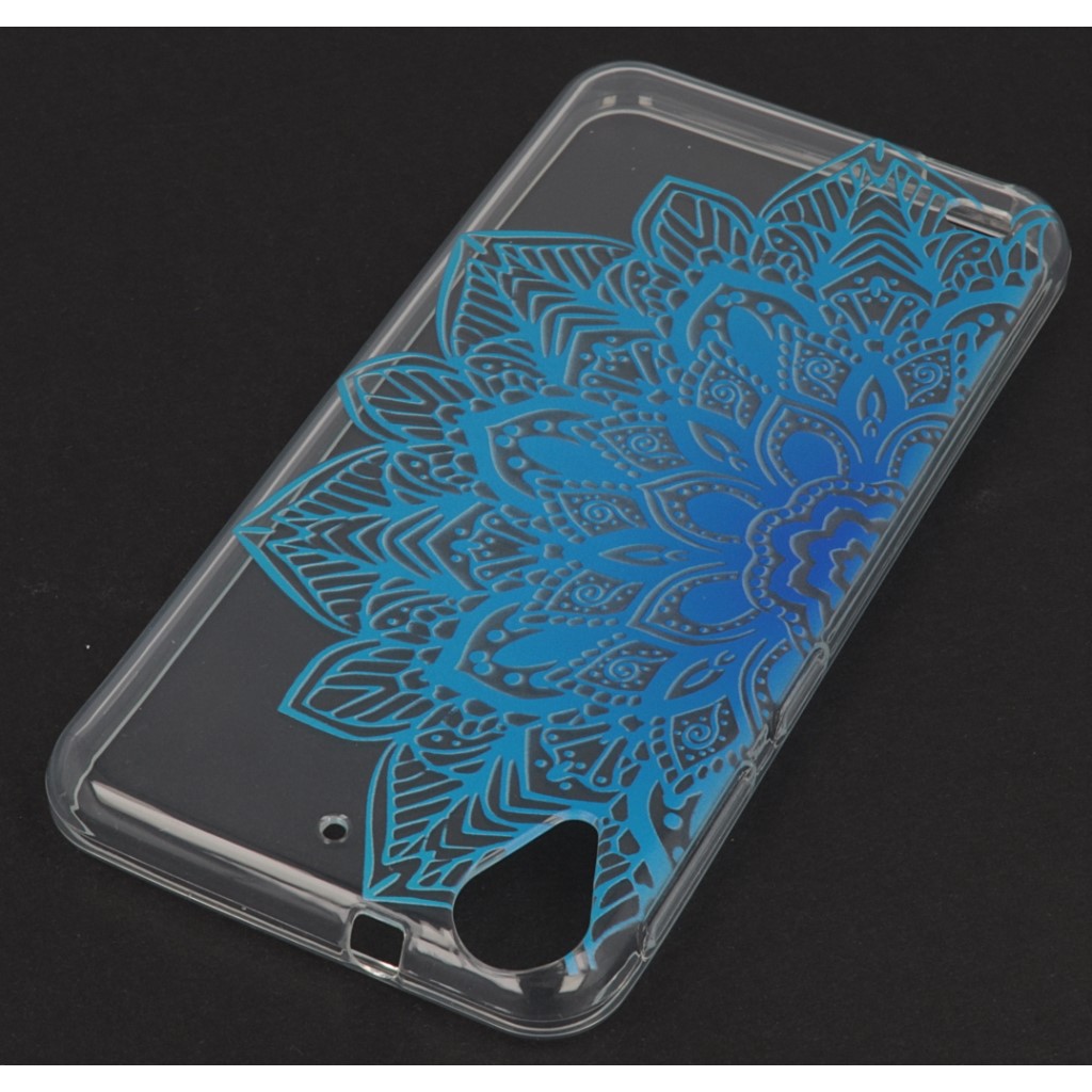 Pokrowiec etui silikonowe Koronka Mandala niebieska HTC Desire 530 / 2