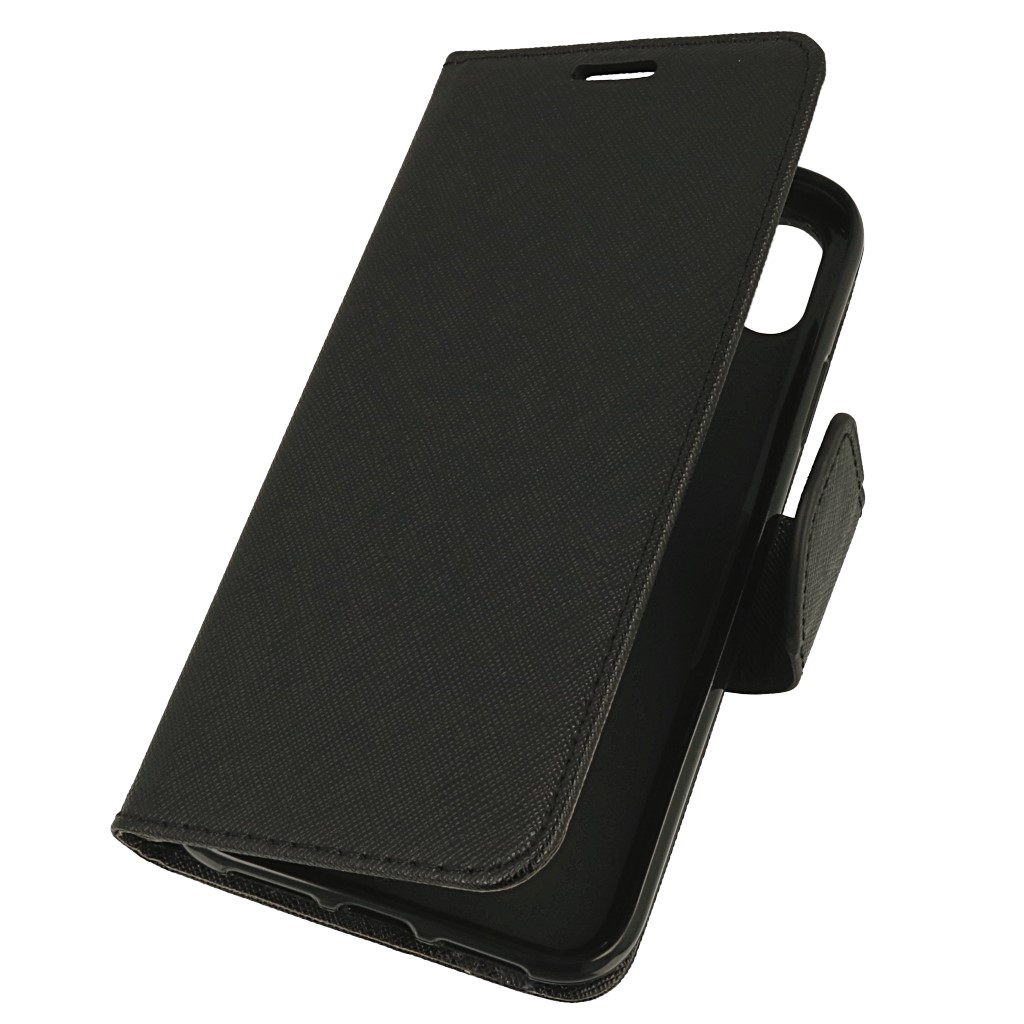Pokrowiec etui z klapk na magnes Fancy Case czarne APPLE iPhone 9