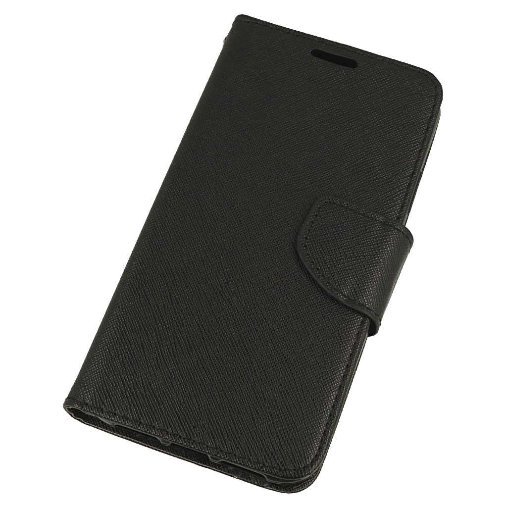 Pokrowiec etui z klapk na magnes Fancy Case czarne APPLE iPhone 9 / 4