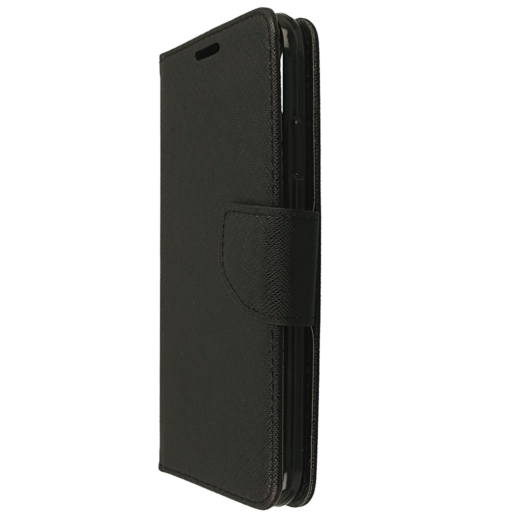 Pokrowiec etui z klapk na magnes Fancy Case czarne APPLE iPhone 9 / 7