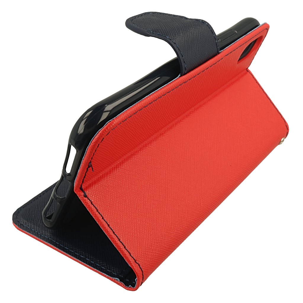 Pokrowiec etui z klapk na magnes Fancy Case czerwono-granatowe APPLE iPhone 9 / 3