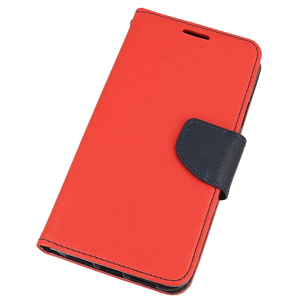 Pokrowiec etui z klapk na magnes Fancy Case czerwono-granatowe APPLE iPhone 9 / 4