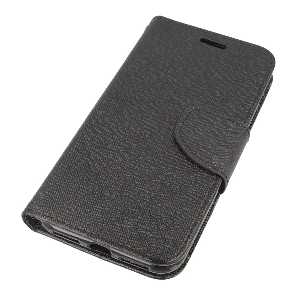 Pokrowiec etui z klapk na magnes Fancy Case czarne APPLE iPhone X / 2