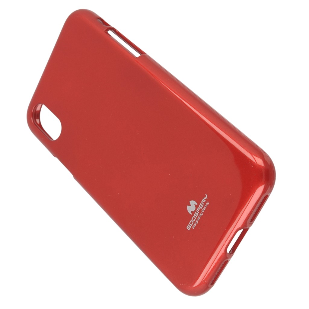 Pokrowiec etui silikonowe Mercury JELLY CASE czerwone APPLE iPhone X / 3
