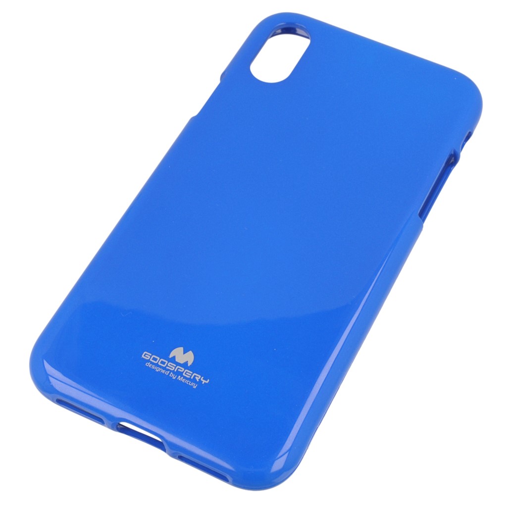 Pokrowiec etui silikonowe Mercury JELLY CASE niebieskie APPLE iPhone X