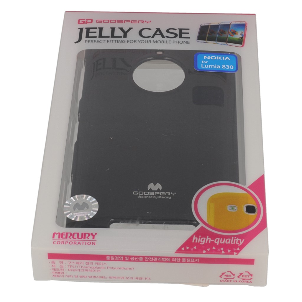 Pokrowiec etui silikonowe Mercury JELLY CASE czarne NOKIA Lumia 830 / 10