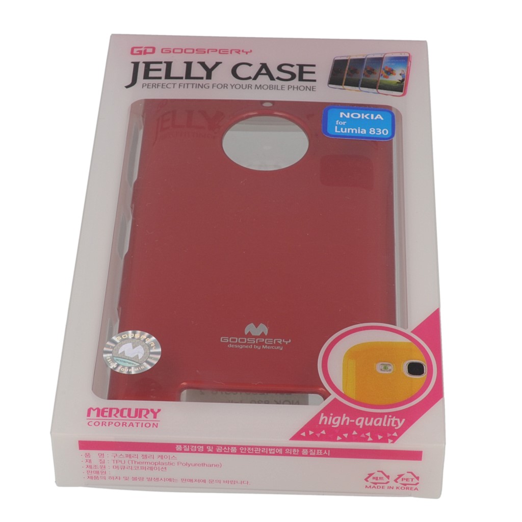 Pokrowiec etui silikonowe Mercury JELLY CASE czerwone NOKIA Lumia 830 / 10