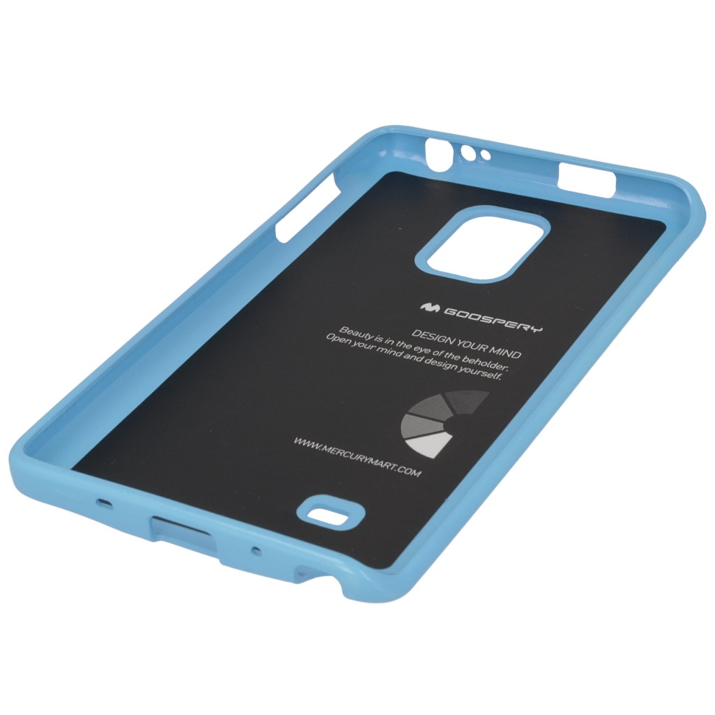 Pokrowiec etui silikonowe Mercury JELLY CASE bkitne SAMSUNG Galaxy Note 4 Edge / 3