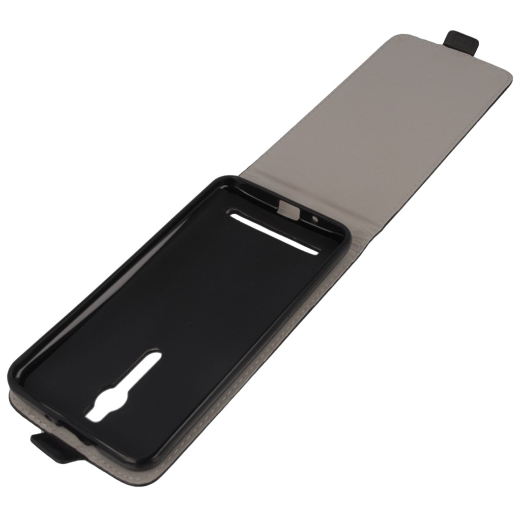 Pokrowiec z klapk na magnes Prestige Slim Flexi czarny ASUS ZenFone 2 5.5 cala / 10