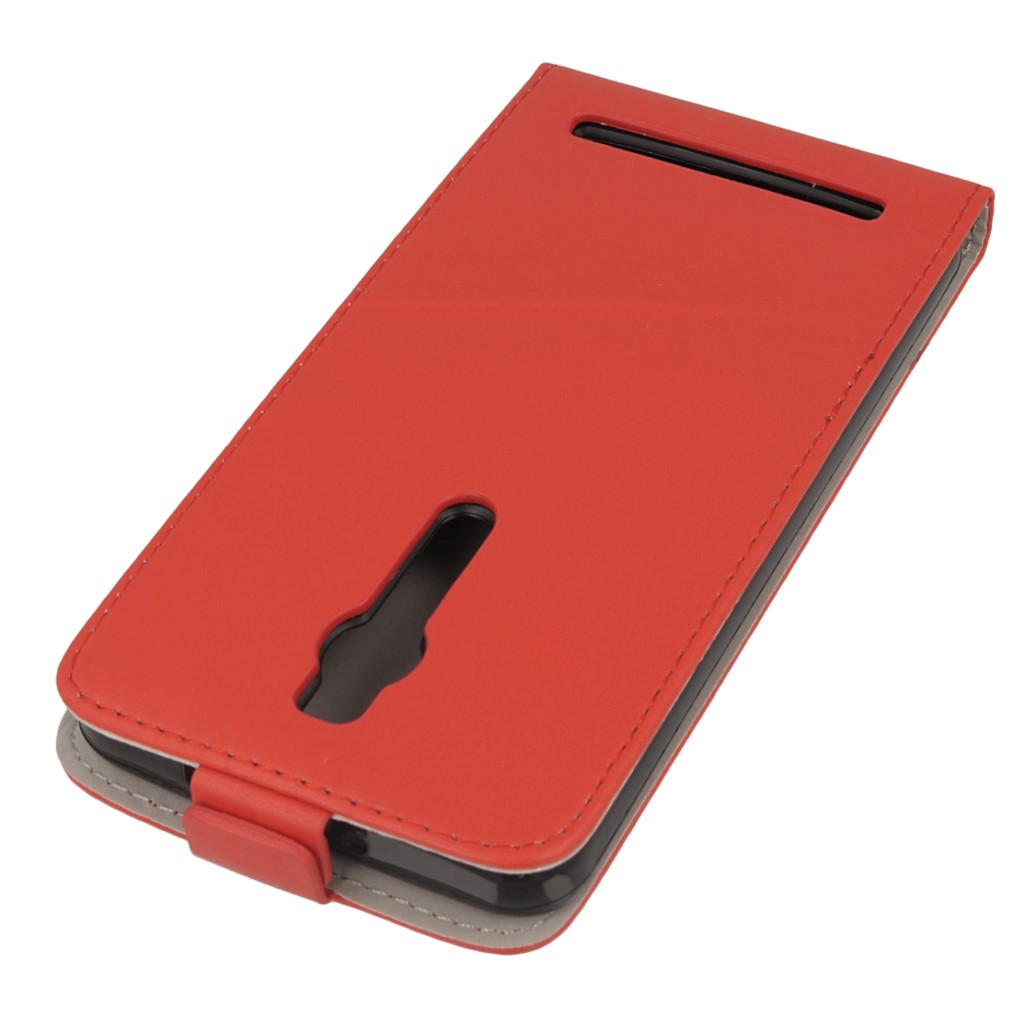Pokrowiec z klapk na magnes Prestige Slim Flexi czerwony ASUS ZenFone 2 5.5 cala / 4