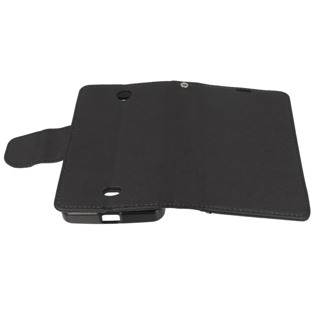 Pokrowiec etui z klapk na magnes Fancy Case czarne Microsoft Lumia 430 Dual SIM / 10