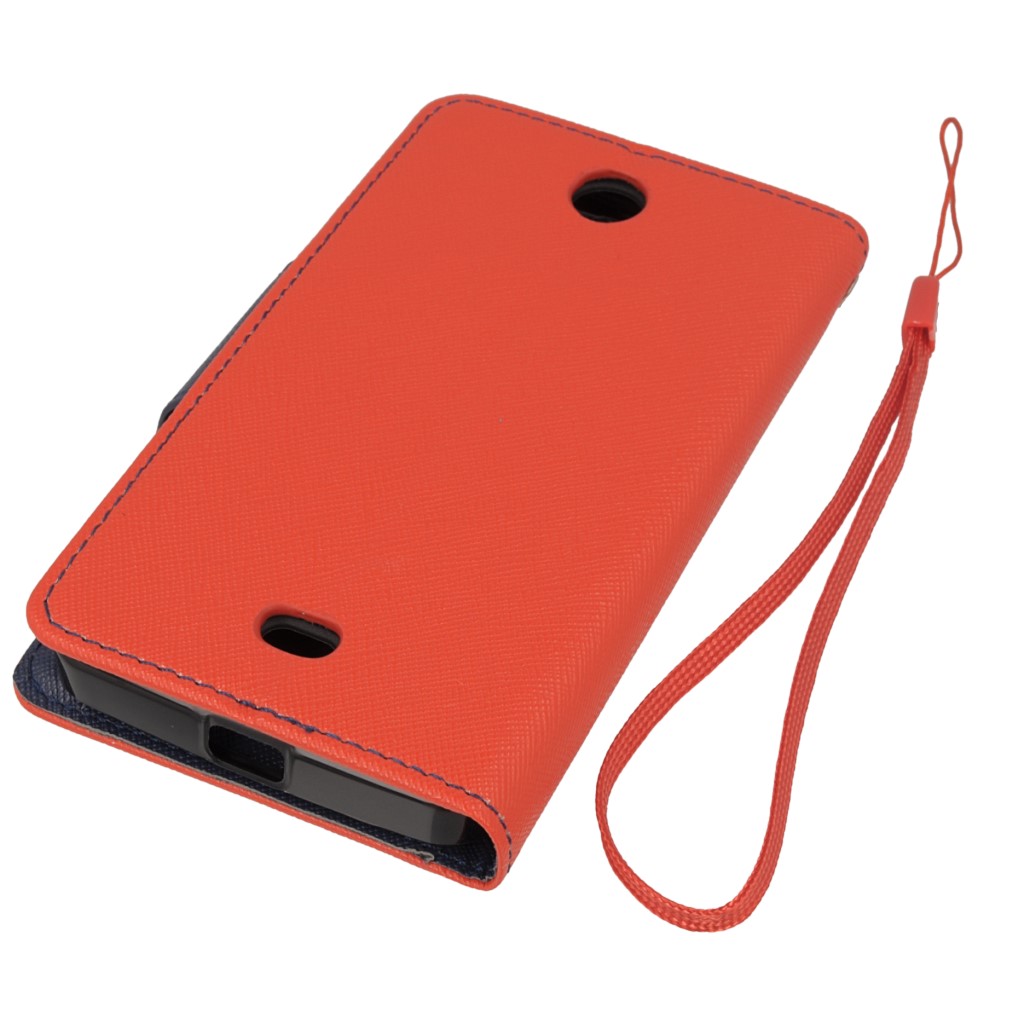 Pokrowiec etui z klapk na magnes Fancy Case czerwono-granatowe Microsoft Lumia 430 Dual SIM / 3