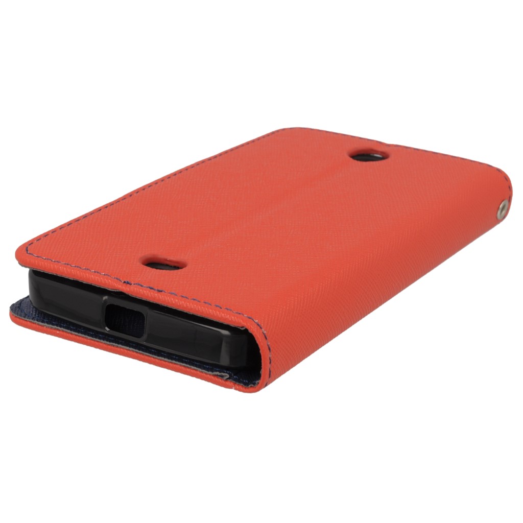 Pokrowiec etui z klapk na magnes Fancy Case czerwono-granatowe Microsoft Lumia 430 Dual SIM / 7