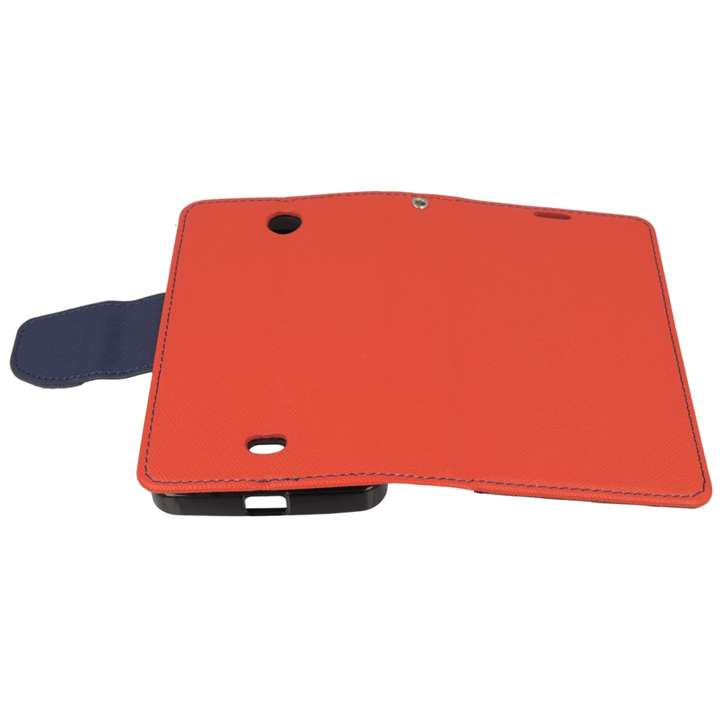 Pokrowiec etui z klapk na magnes Fancy Case czerwono-granatowe Microsoft Lumia 430 Dual SIM / 9