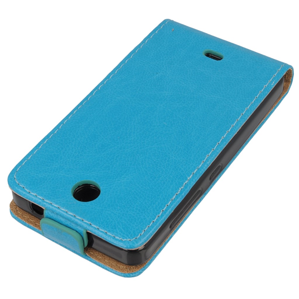 Pokrowiec z klapk na magnes Prestige Slim Flexi  niebieski Microsoft Lumia 430 Dual SIM / 4