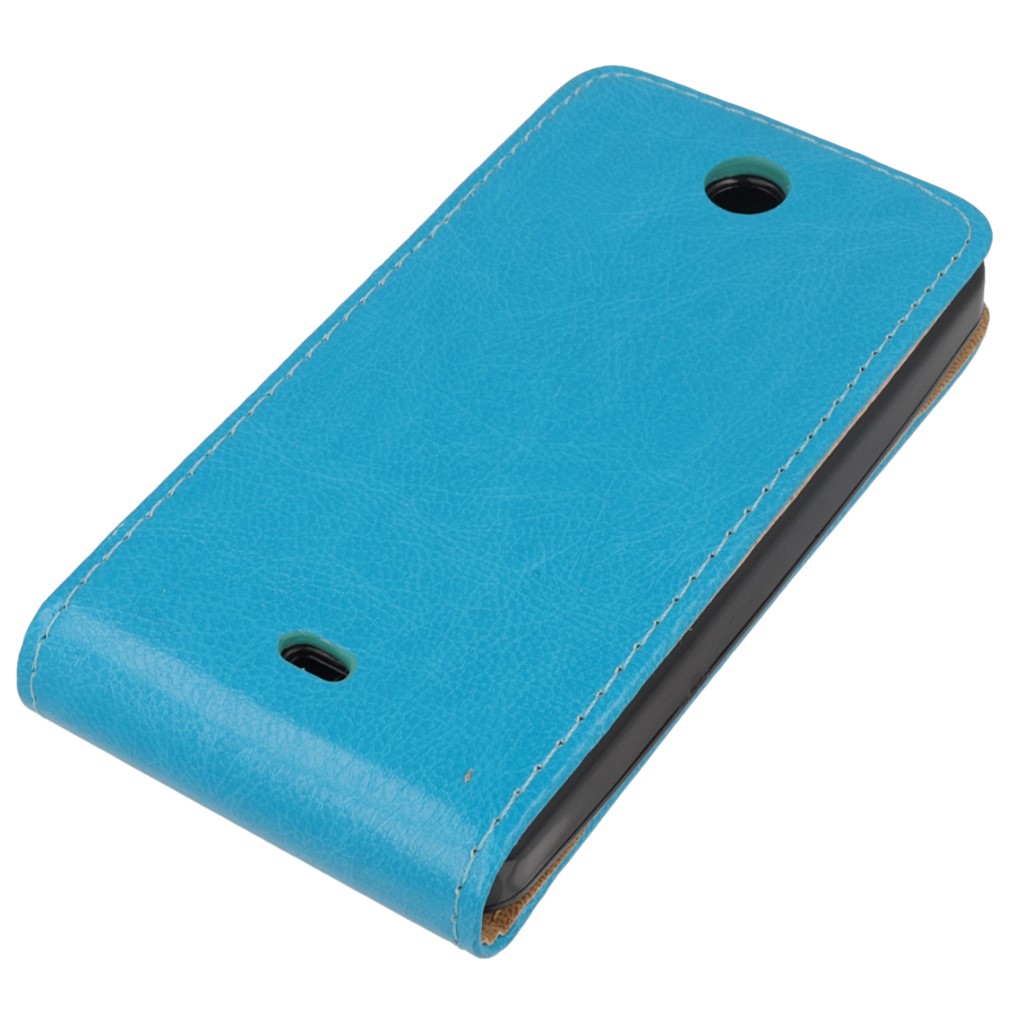 Pokrowiec z klapk na magnes Prestige Slim Flexi  niebieski Microsoft Lumia 430 Dual SIM / 3